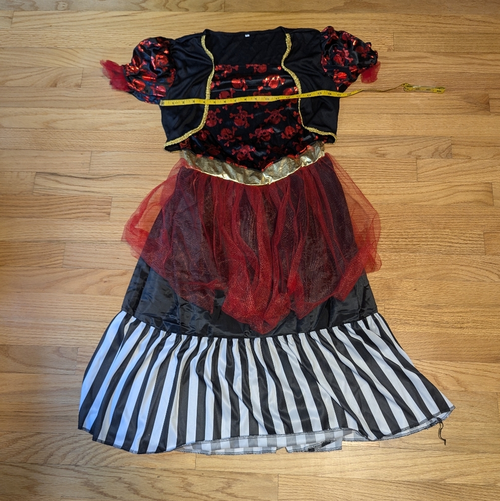Girls LARGE Pirate Dress Halloween Costume